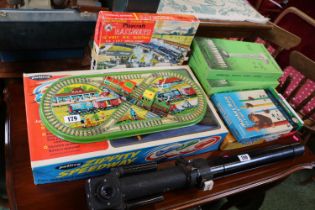 Collection of Vintage Children's toys to include Zippity Speedway, Inclination, Tin Plate British