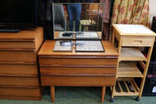 Avalon Mid Century Dressing table of 3 drawers and tapering legs
