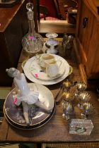 Collection of assorted Ceramics glass and Plated ware to include Beleek, Nao etc