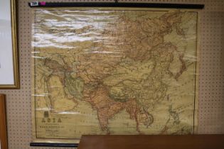 W & A K Johnston Ltd constructed Map of Asia on canvas