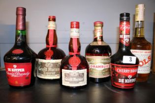 Collection of Liqueurs to include Cherry Brandy, Grand Marnier, Bols etc (6)