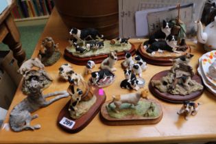 Collection of assorted Border Fine Art Border Collie figures and other Dogs