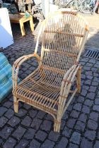 Vintage Cane shaped Elbow chair