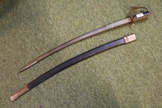 Indian Curved Officers Dress sword in scabbard