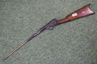 A rare 19th century American air rifle, by H M Quackenbush, Herkimer, New York, patent June 6th