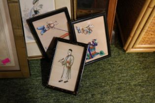 Collection of assorted Framed Pictures and Prints, Ribbon Framed mirror