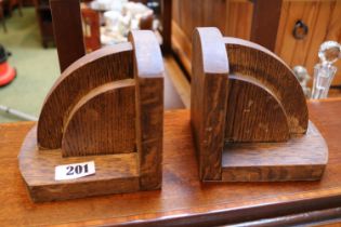 Pair of Oak Art Deco bookends