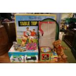 Tudor Rose Table Top Soccer boxed, Mettoy Jack in a box, Hercules Power Crane, Muffin the Mule etc