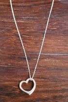 Ladies 9ct Gold Heart Design Pendant on chain 1.8g total weight