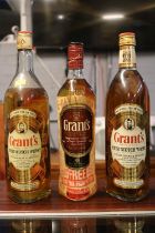 3 Bottles of Grants Finest Scotch Whisky 2 x 1 Litre & 75cl