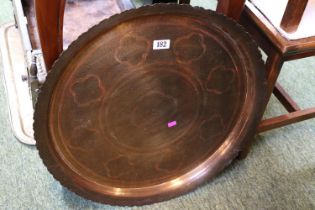 Early 20thC Brass Turkish Tray engraved 58cm in Diameter