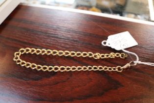 Victorian Gents Yellow gold Watch chain (tests as higher than 9ct) with 15ct marked clasp 54g