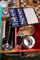Gerity Silver plated Soup Ladle and Sauce ladle, assorted Silver plated tableware and a Masons Sauce