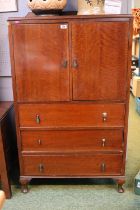 Deco Mahogany Cupboard of 2 doors over 3 drawers and cabriole legs