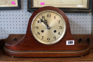 Walnut cased Napoleons hat clock with numeral dial