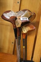 Bag of Vintage Golf Clubs to include Gradidge Triple Crown, Custom Craft Golf Co etc