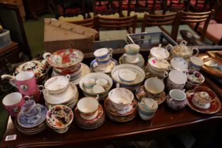 Large collection of English Teaware cups & Saucers and bowls to include Derby, Minton, Anysley etc