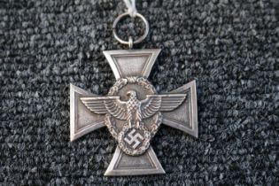 Third Reich 18 Year Police Medal Tombac medal with Silver finish