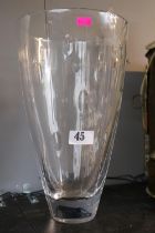 Large Tipperary Crystal vase with engraved decoration 31cm in Height