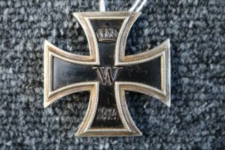 Imperial German 1914 W Iron Cross 1st Class curved Oval