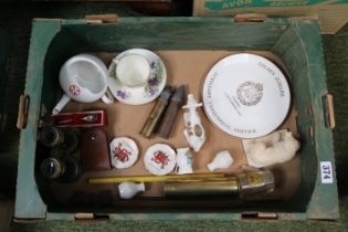 1918 Dated Cup, Binoculars, Commemorative plate etc