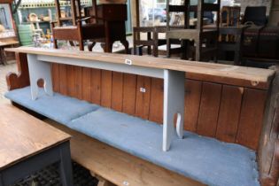 Long Pine Stained top Bench with painted base