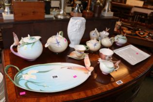 Good collection of Franz Porcelain to include Butterfly, Dragonfly, Figural Deco Tray etc all boxed