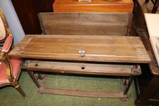 Vintage Twin Folding Childs Desk with Cast Iron Frame
