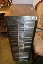 Good quality Metal Office Cabinet/ Collectors Drawers of 30 Drawers with Chrome handles 28cm in