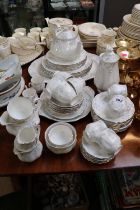 Royal Albert Satin Rose Service comprising of Tea & Coffee, Dinner plates etc