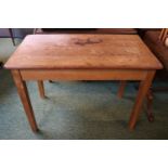 Good Quality Pitch Pine rectangular table on Straight legs