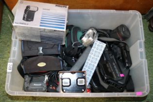 Collection of assorted Cameras and photographic items inc. Panasonic Video Camera, Cannon HD