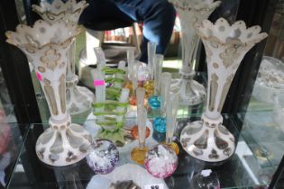 Pair of Bohemian Glass Lustre Vases and a collection of assorted 19th century Glassware