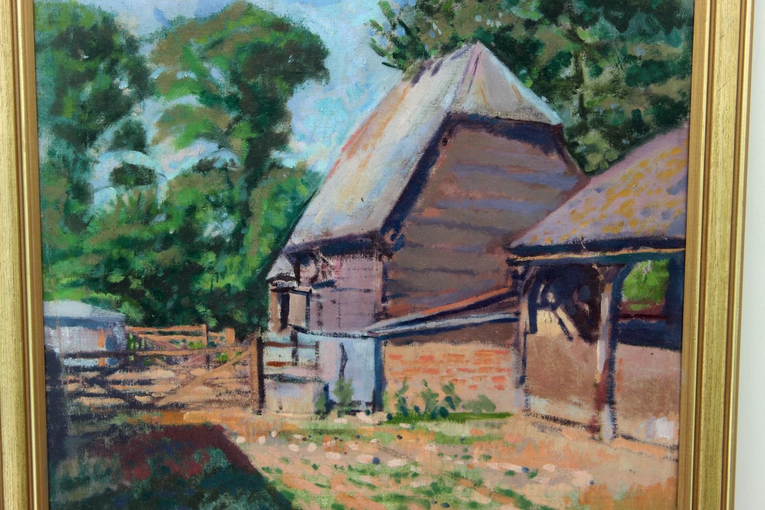 Frank Griffith (1889�1979) Oil, Framed. "Farm Yard". Measures 68cm by 53cm. Highly individual - Image 2 of 5