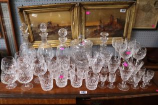 Good Collection of Crystal tableware to include Decanters, Biscuit Barrel, Hock Glasses etc