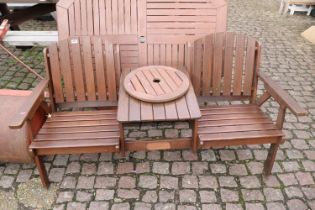 Garden 2 Seater bench with integral table