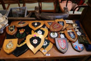 Collection of Military Shields to include SAS, Highland Shields, Royal Horse Artillery etc and SAS