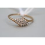 Ladies 9ct Gold Diamond Set London 1994 Size O