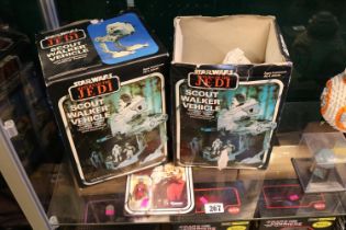 Vintage Star Wars Return of the Jedi Scout Walker Vehicles and Star Wars Kenner Snaggle Tooth