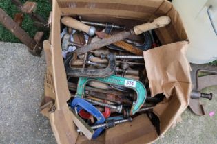 Collection of assorted G Clamps and tools