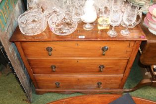 Edwardian Chest of 3 drawers with metal drop handles