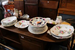Collection of English Porcelain and Pottery to include Swansea Sandwich Plate, Derby Plates etc