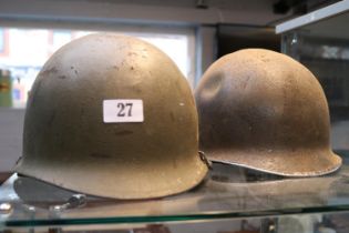 US M1 Military Helmet with liner marked Jewish Guild and US Military another Helmet