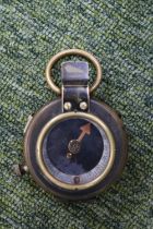 1917 Brass Field Compass Verners pattern with Leather Pouch BMC Marine Engine Plate Commanders and
