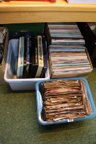 4 Boxes of assorted Vinyl Records to include Boxcar Willie, Cliff Richard etc