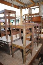 Set of Four Handmade Industrialist Metal Stools made from old Bomb storage crates