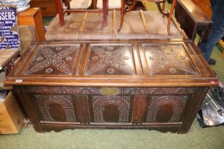 Victorian Blanket box with carved panel decoration 135cm in Length