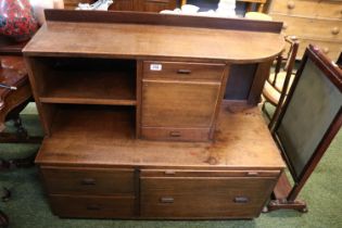 Art Deco Mahogany Low unit with Brushing slide over 3 drawers