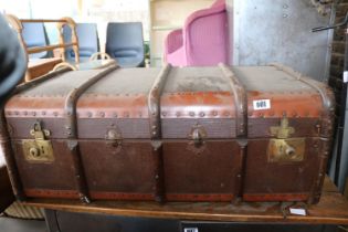 Vintage Steam Liner Trunk with wooden and metal studded fittings