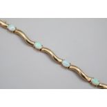 Ladies 9ct Gold Opal Set Bracelet 9.1g total weight